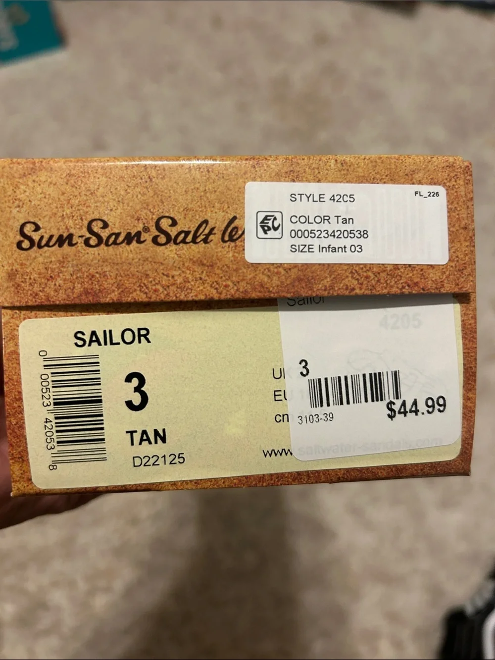 Sun-San Toddler Classic Brown Leather Fisherman Sandal